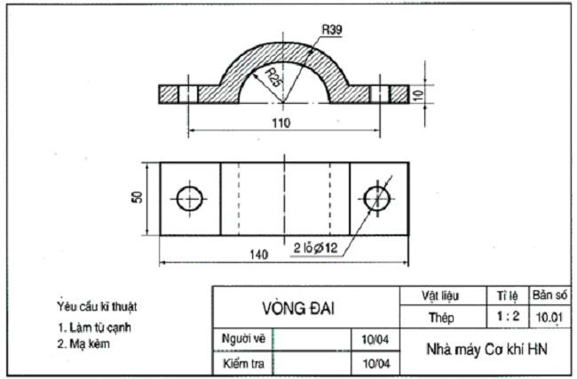 cách ghi kích thước trong bản vẽ kỹ thuật